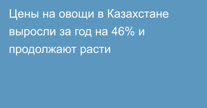 Цены на овощи в Казахстане выросли за год на 46% и продолжают расти