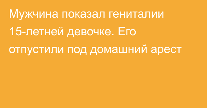 Мужчина показал гениталии 15-летней девочке. Его отпустили под домашний арест