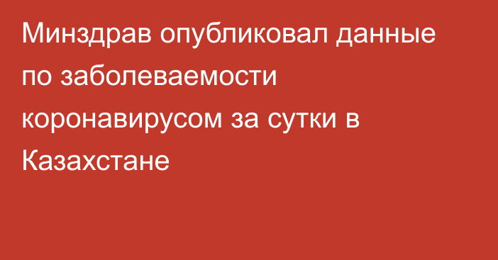 Минздрав опубликовал данные по заболеваемости коронавирусом за сутки в Казахстане