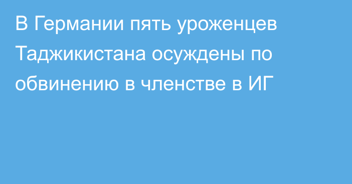 В Германии пять уроженцев Таджикистана осуждены по обвинению в членстве в ИГ