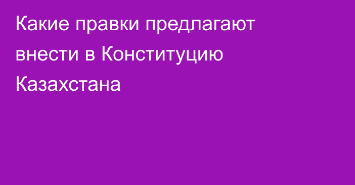 Какие правки предлагают внести в Конституцию Казахстана