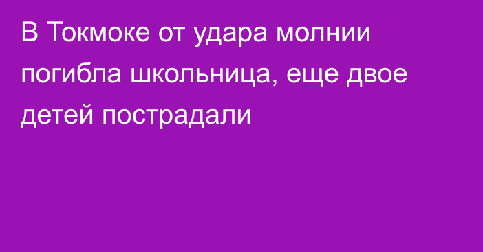 В Токмоке от удара молнии погибла школьница, еще двое детей пострадали