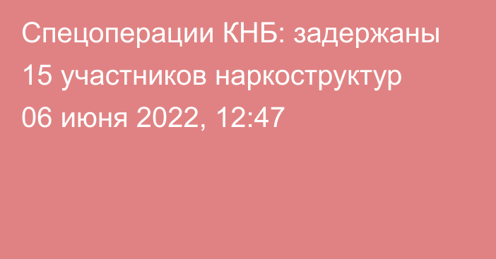 Спецоперации КНБ: задержаны 15 участников наркоструктур
                06 июня 2022, 12:47