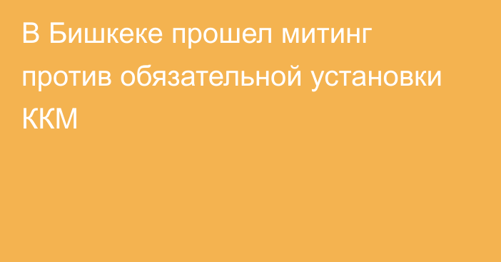 В Бишкеке прошел митинг против обязательной установки ККМ