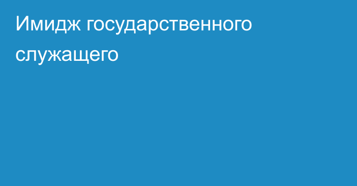 Имидж государственного служащего