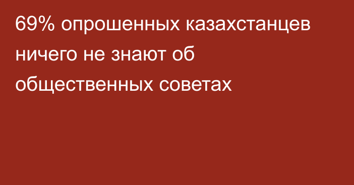 69% опрошенных казахстанцев ничего не знают об общественных советах