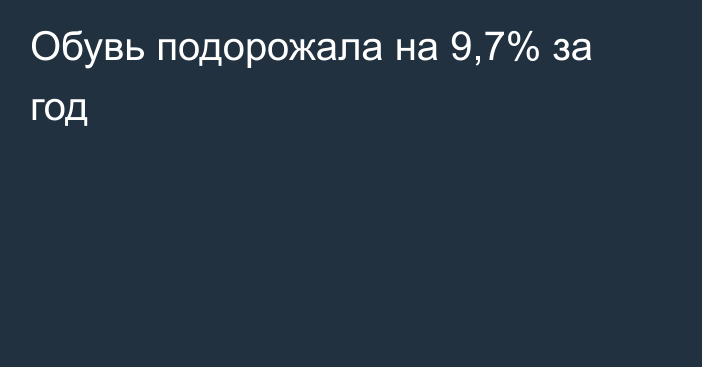 Обувь подорожала на 9,7% за год