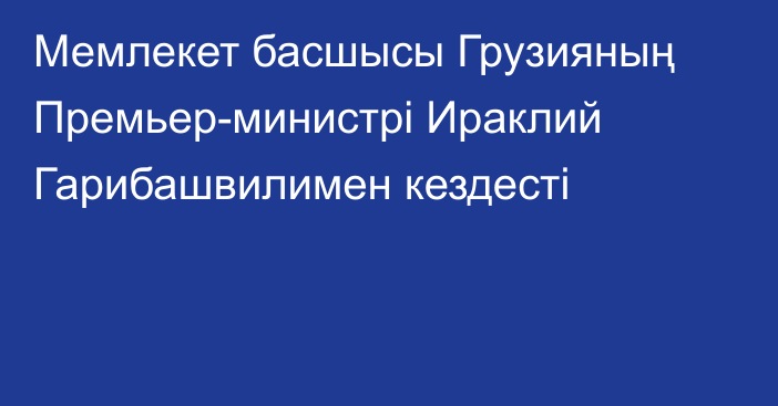 Мемлекет басшысы Грузияның Премьер-министрі Ираклий Гарибашвилимен кездесті