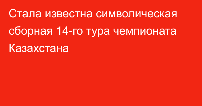 Стала известна символическая сборная 14-го тура чемпионата Казахстана