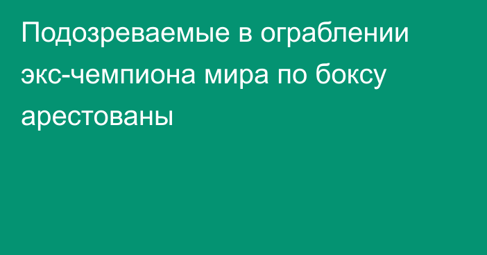 Подозреваемые в ограблении экс-чемпиона мира по боксу арестованы