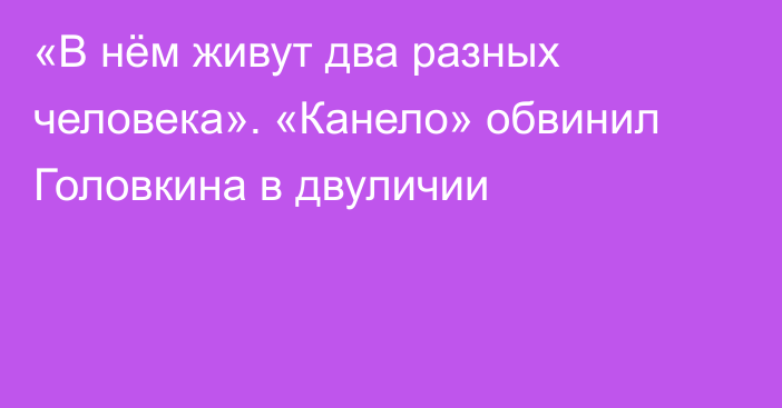 «В нём живут два разных человека». «Канело» обвинил Головкина в двуличии