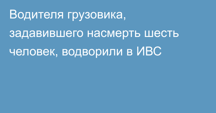 Водителя грузовика, задавившего насмерть шесть человек, водворили в ИВС