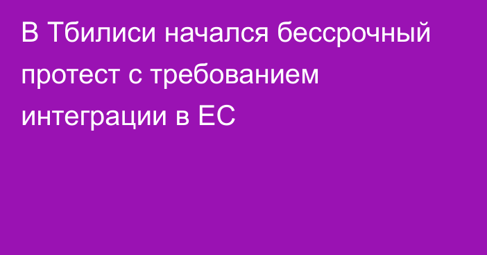 В Тбилиси начался бессрочный протест с требованием интеграции в ЕС