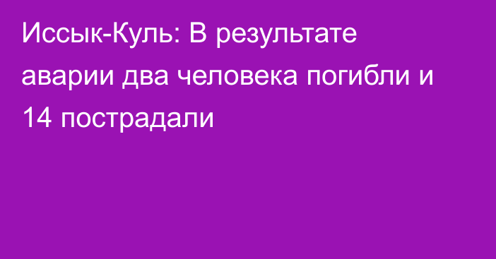 Иссык-Куль: В результате аварии два человека погибли и 14 пострадали