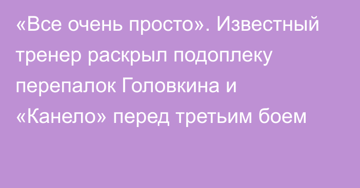 «Все очень просто». Известный тренер раскрыл подоплеку перепалок Головкина и «Канело» перед третьим боем