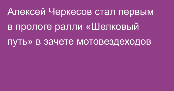 Алексей Черкесов стал первым в прологе ралли «Шелковый путь» в зачете мотовездеходов