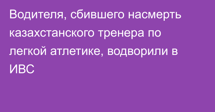 Водителя, сбившего насмерть казахстанского тренера по легкой атлетике, водворили в ИВС