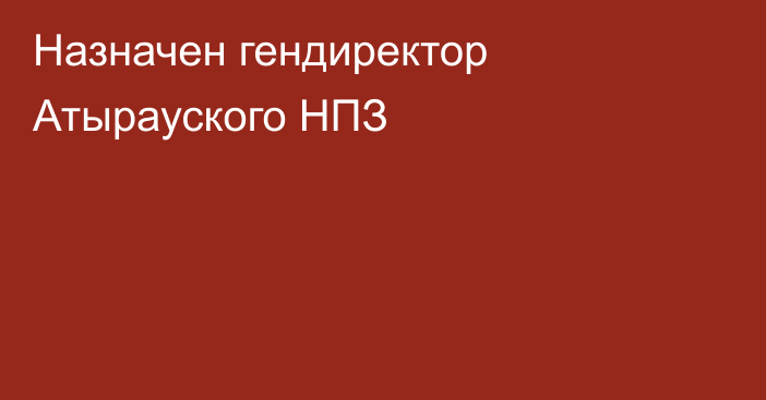 Назначен гендиректор Атырауского НПЗ