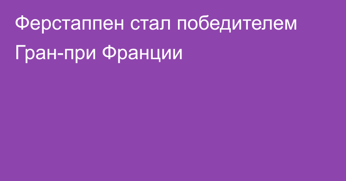 Ферстаппен стал победителем Гран-при Франции