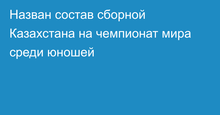 Назван состав сборной Казахстана на чемпионат мира среди юношей