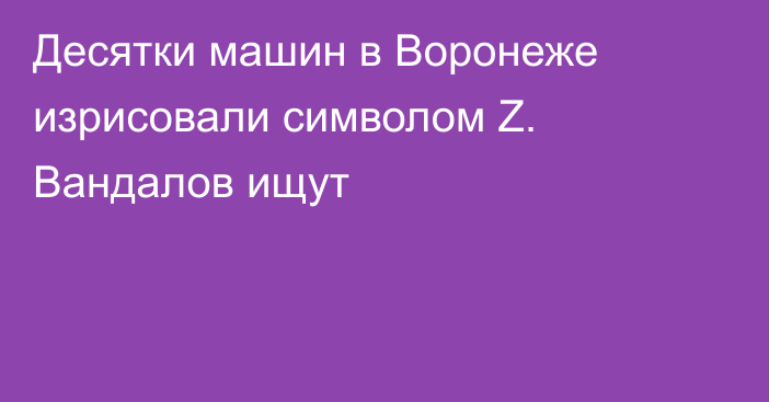 Десятки машин в Воронеже изрисовали символом Z. Вандалов ищут