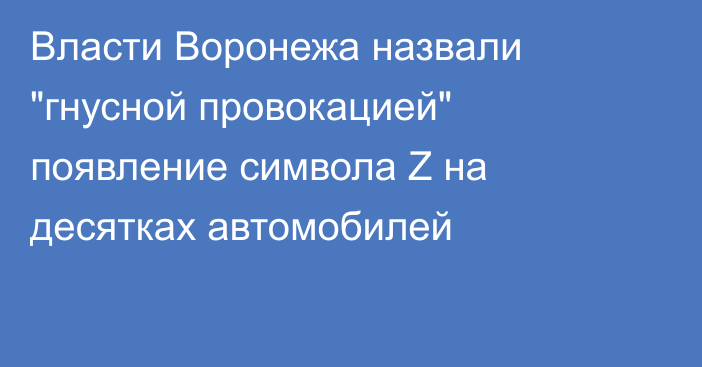 Власти Воронежа назвали 