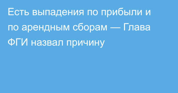 Есть выпадения по прибыли и по арендным сборам — Глава ФГИ назвал причину