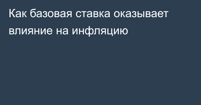 Как базовая ставка оказывает влияние на инфляцию