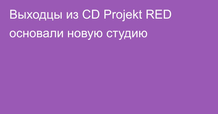 Выходцы из CD Projekt RED основали новую студию