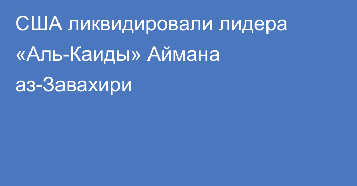 США ликвидировали лидера «Аль-Каиды» Аймана аз-Завахири