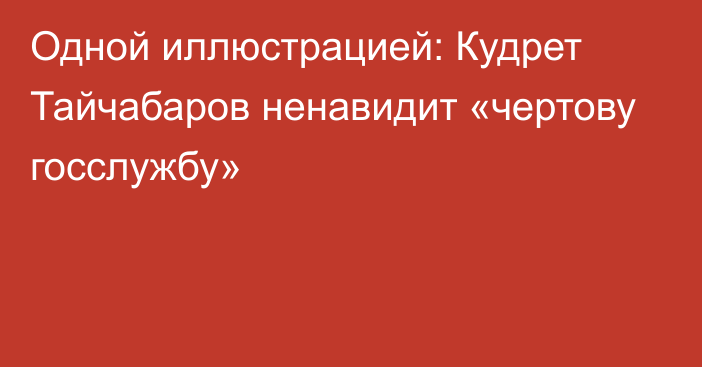 Одной иллюстрацией: Кудрет Тайчабаров ненавидит «чертову госслужбу»