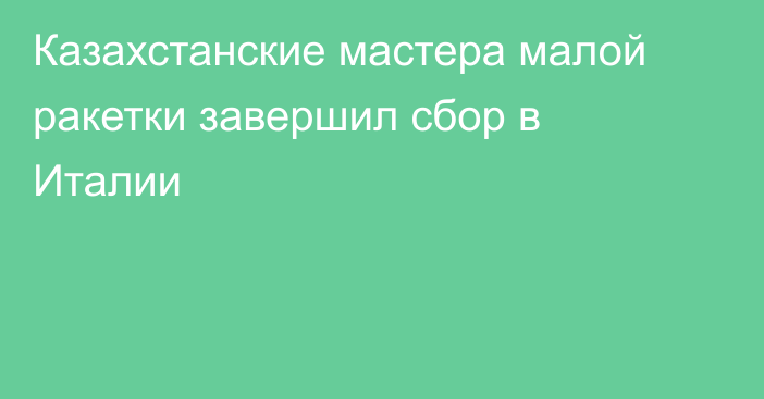 Казахстанские мастера малой ракетки завершил сбор в Италии