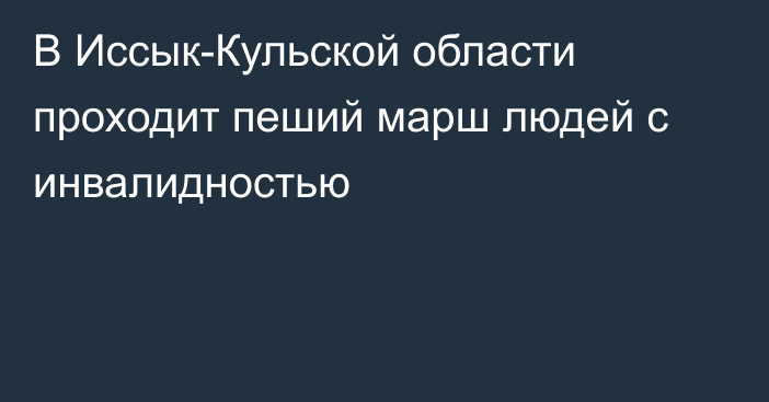 В Иссык-Кульской области проходит пеший марш людей с инвалидностью