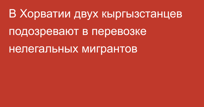 В Хорватии двух кыргызстанцев подозревают в перевозке нелегальных мигрантов