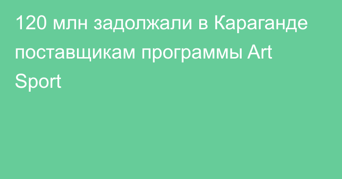 120 млн задолжали в Караганде поставщикам программы Art Sport