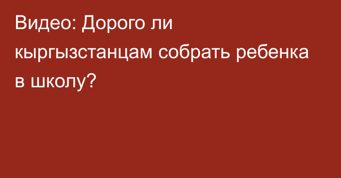 Видео: Дорого ли кыргызстанцам собрать ребенка в школу?