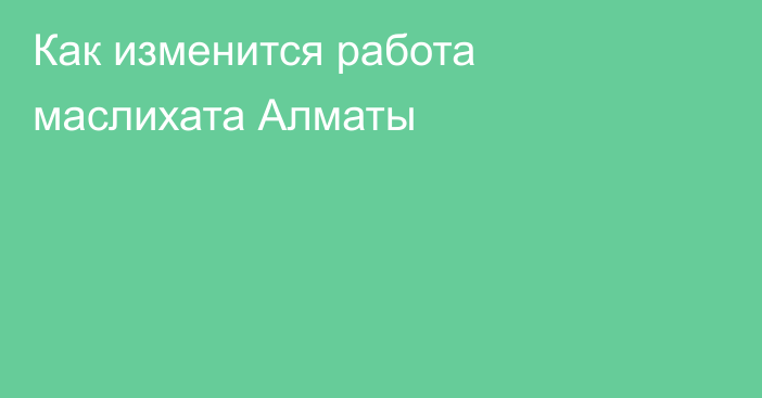 Как изменится работа маслихата Алматы