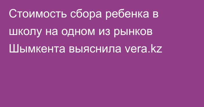 Стоимость сбора ребенка в школу на одном из рынков Шымкента выяснила vera.kz