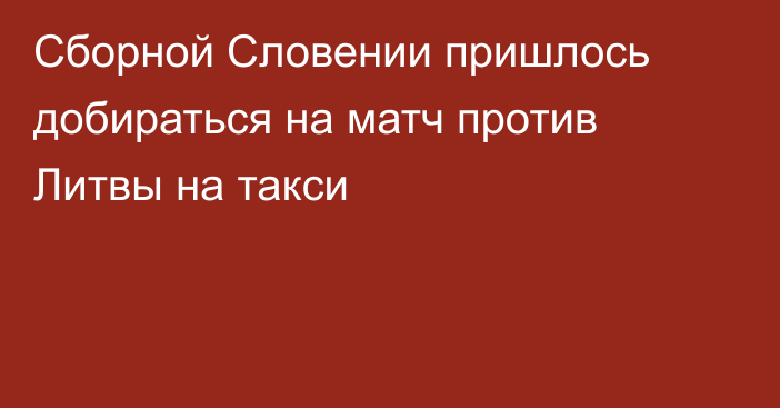 Сборной Словении пришлось добираться на матч против Литвы на такси