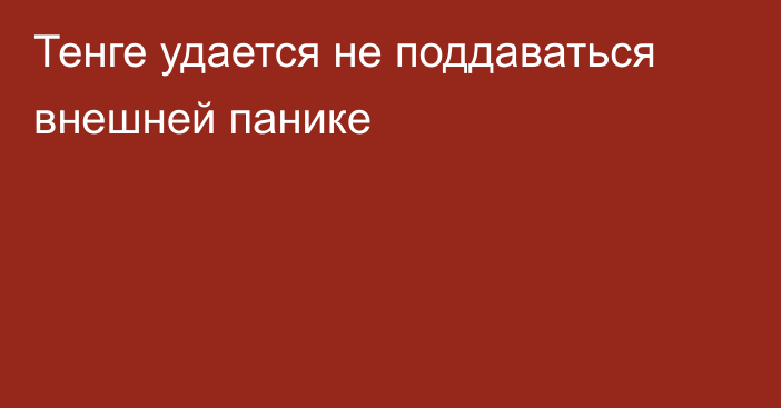 Тенге удается не поддаваться внешней панике 