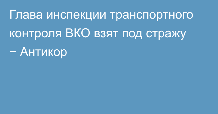 Глава инспекции транспортного контроля ВКО взят под стражу − Антикор