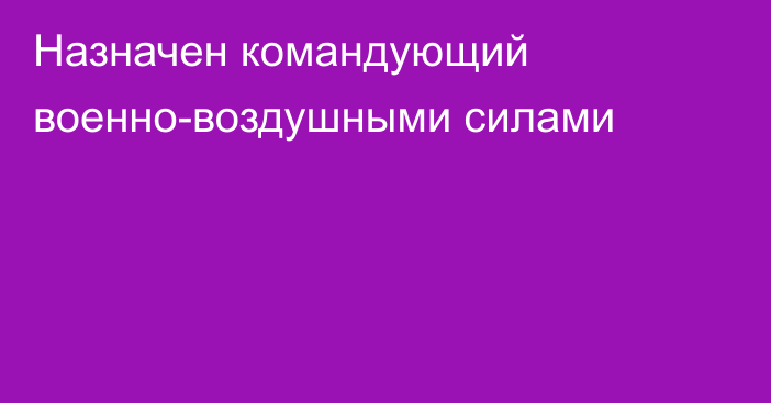 Назначен командующий военно-воздушными силами