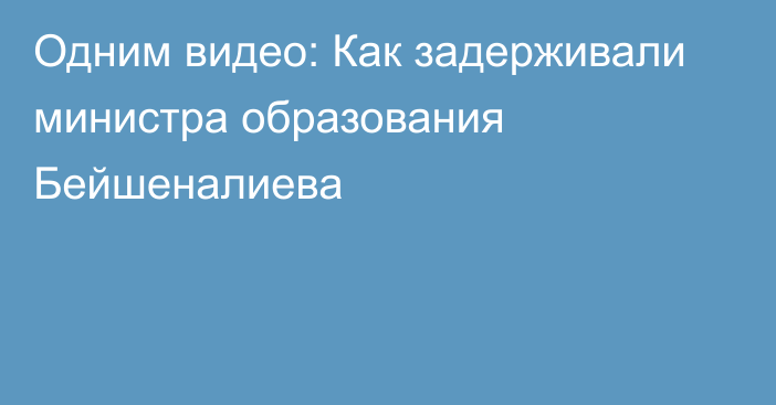 Одним видео: Как задерживали министра образования Бейшеналиева