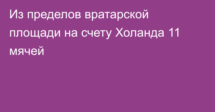 Из пределов вратарской площади на счету Холанда 11 мячей