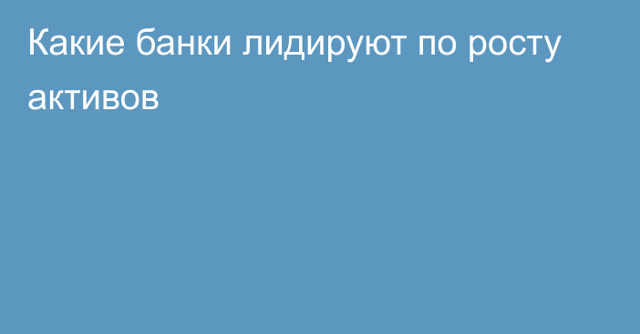 Какие банки лидируют по росту активов