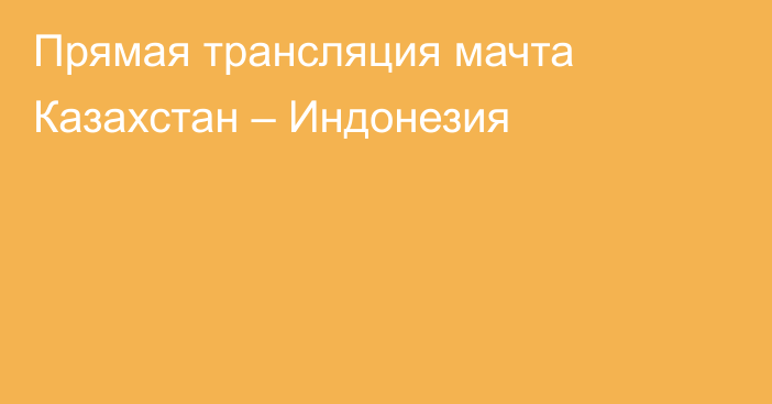 Прямая трансляция мачта Казахстан – Индонезия