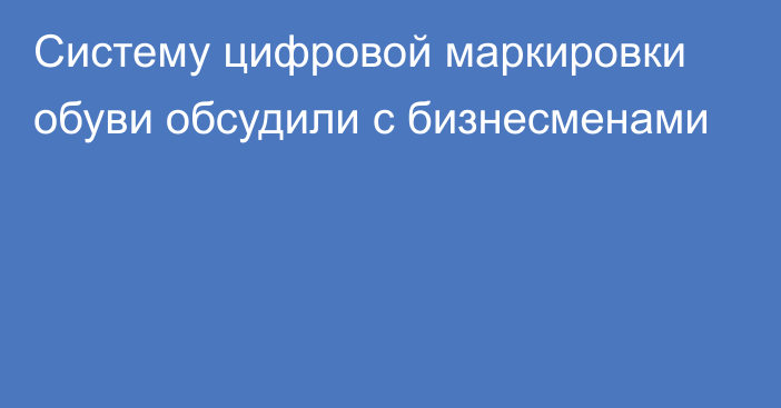 Систему цифровой маркировки обуви обсудили с бизнесменами