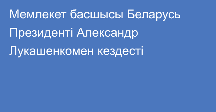 Мемлекет басшысы Беларусь Президенті Александр Лукашенкомен кездесті