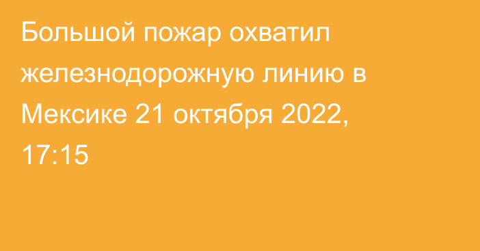 Большой пожар охватил железнодорожную линию в Мексике
                21 октября 2022, 17:15