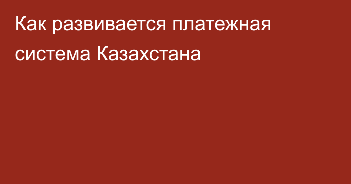 Как развивается платежная система Казахстана